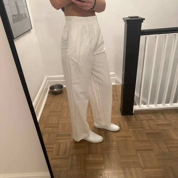 Linen blend ZARA white pants - Picture 3 of 5